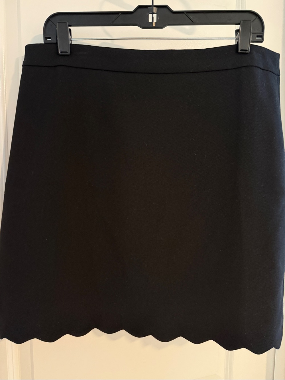 LOFT Black Scallop-Hem Mini Skirt